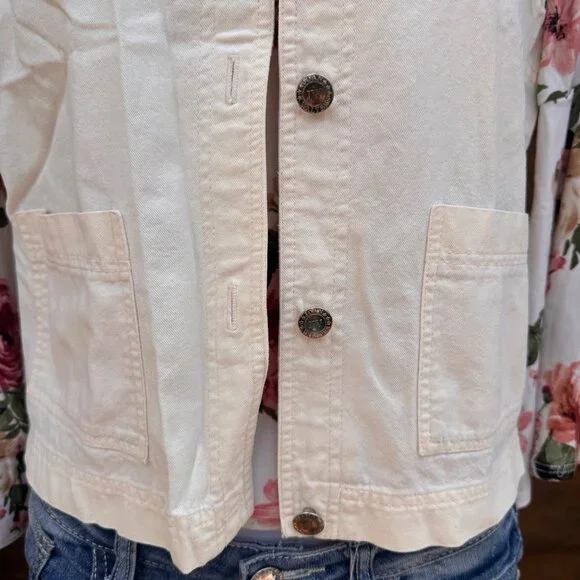 Vintage Joan Walter Lemon Creme Denim Vest Size M - Picture 5 of 9